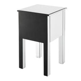 ZUN Modern and Contemporary Mirrored 2-Drawers Nightstand Bedside Table Silver 09093710
