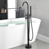 ZUN Mount Bathtub Faucet Freestanding Tub Filler Matte Black Standing High Flow Shower Faucets with 47734526