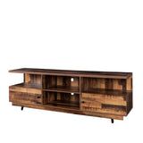 ZUN TV Stand Modern Wood Media Entertainment Center Console Table with 2 Doors and 4 Open Shelves W33164730