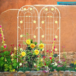 ZUN 4 Pack Metal Garden Trellis 71" x 19.7" Rustproof Trellis for Climbing Plants Outdoor Flower Support W1586135958