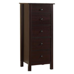 ZUN Transitional Espresso Compact Design 5-Drawer Chest Bedroom / Small Living Space Chest of drawers B011P163369
