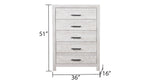 ZUN Denver Modern Style 5-Drawer Chest Made with Wood in Gray B009P152659