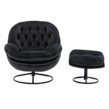 ZUN Accent chair TV Chair Living room Chair with Ottoman-BLACK W67641181