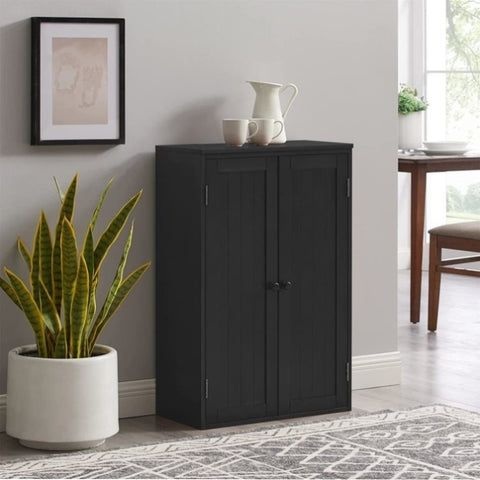 ZUN Bathroom Storage Cabinet Freestanding Wooden Floor Cabinet with Adjustable Shelf and Double Door W169392184