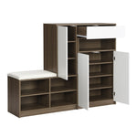 ZUN ON-TREND 2-in-1 Shoe Storage Bench & Shoe Cabinets
, Multi-functional Shoe Rack with Padded Seat, WF314405AAK