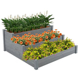 ZUN 48.6 x 48.6 x 21in Raised Garden Bed Horticulture Outdoor Elevated Flower Box Tiered Garden Bed W1422137076