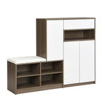 ZUN ON-TREND 2-in-1 Shoe Storage Bench & Shoe Cabinets
, Multi-functional Shoe Rack with Padded Seat, WF314405AAK
