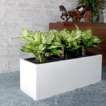 ZUN 3-Liner Self-watering Rectangle Planter Box - White B046P144676