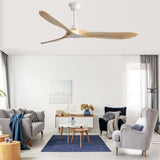 ZUN 60 Inch Indoor Modern Ceiling Fan With 3 Color Dimmable 6 Speed Remote Control 3 Solid Wood Blade W934P145959