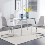 ZUN Dining Set of 4,Spoon shape Modern Style Dining Kitchen Room Upholstered Side Accent W115163362