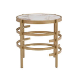ZUN Modern High-End Charm: Pandora Sintered Stone End Table, Golden Small Coffee Table, 20.67''W x W821114992