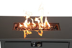 ZUN Living Source International 42 White Smoked Glass Metal Rectangle Fire Pit B120142308