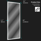 ZUN Extra Large LED Bathroom Mirror with 3 Color Aluminum Framed Wall Mirror Full Body Mirror with W708131919