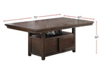 ZUN Dining Room Furniture Dining Rustic Espresso w Storage Base Wooden Top 1pc Rectangular B011P160105