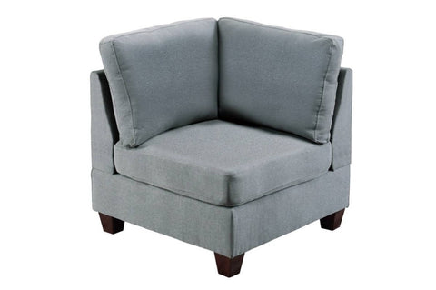 ZUN Living Room Furniture Corner Wedge Grey Linen Like Fabric 1pc Cushion Wedge Sofa Wooden Legs B011104190