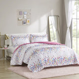 ZUN Rainbow Iridescent Metallic Dot Comforter Set B03595999