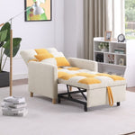 ZUN Convertible Sleeper Sofa Chair Bed, Adjustable Chair Pillow, Multi-Functional Sleeper Chair W1420110193