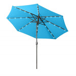 ZUN 9 Ft Patio Umbrella Title Led Blue Adjustable Large Beach Umbrella For Garden Outdoor Uv Protection W1828140338