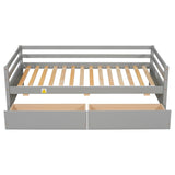 ZUN Daybed with two Storage Drawers ,Grey W50450914
