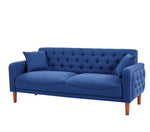 ZUN 77.95 "Sponge Cushioned Sofa - Blue 14613599
