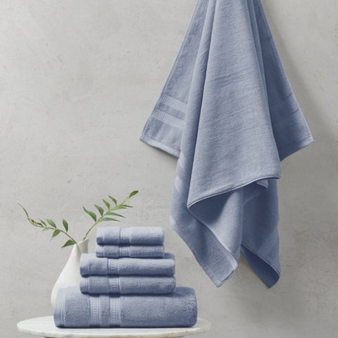 ZUN 100% Cotton Feather Touch Antimicrobial Towel 6 Piece Set B03595633