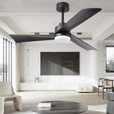 ZUN 52 inch Ceiling Fan with Light, Modern Dimmable Ceiling Fan with 3 Reversible Blades, Remote W1187118714
