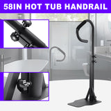 ZUN For Hot Tub Steel Accessory Black Hot Tub Handrail Spa Side Handrail Rail New 02155120