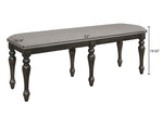 ZUN 1pc Transitional Vintage Style Standard Height Bench Gray Fabric Upholstery Solid Wood Wooden B011P145137