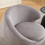 ZUN 360 Degree Swivel Cuddle Barrel Accents, Round Armchairs with Wide Upholstered, Fluffy Fabric W1539P147076