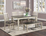 ZUN Dining Room Furniture 1pc Bench Only Dual Tone Design Antique White / Gray Solid wood B011108523