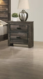 ZUN Contemporary 2-Drawer Nightstand End Table Brown Mixed Finish Two Storage Drawers Black Finished B011P155871