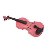ZUN New 4/4 Acoustic Violin Case Bow Rosin Pink 21037626