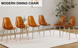 ZUN Modern simple golden brown dining chair plastic chair armless crystal chair Nordic creative makeup W1151P143522