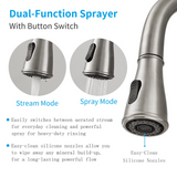ZUN Brushed Nickel Kitchen Faucet with Pull Down Sprayer, Kitchen Sink Faucets 1Handle Single Hole Deck 98852709