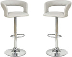 ZUN Bar Stool Counter Height Chairs Set of 2 Adjustable Height Kitchen Island Stools Grey PVC / Faux HS00F1556-ID-AHD