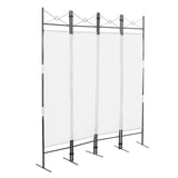 ZUN 4-Panel Metal Folding Room Divider, 5.94Ft Freestanding Room Screen Partition Privacy Display for W2181P154692