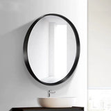 ZUN 24" Wall Circle Mirror for Bathroom, Black Round Mirror for Wall, 24 inch Hanging Round Mirror for 17853016