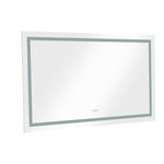 ZUN 60 in. W x 36 in. H Frameless LED Single Bathroom Vanity Mirror in Polished Crystal 74376911
