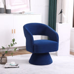 ZUN Swivel Accent Chair Armchair, Round Barrel Chair in Fabric for Living Room Bedroom, Blue W1361102495