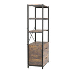 ZUN Industrial Wood Bookcase Retro Bookshelf Storage Display Rack Utility Book Shelf 04444538