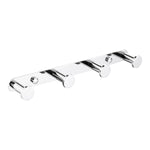 ZUN Towel Hook Bright Polishing 304 Stainless Steel Towel Robe Coat Rack Rows of Four Hooks Silver 64355933