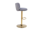 ZUN Modern Barstools Bar Height, Swivel Velvet Bar Counter Height Bar Chairs Adjustable Tufted W1361113181