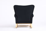 ZUN Mid Century Fabric Rocker Chair with Wood Legs and velvet for Livingroom Bedroom W136158988