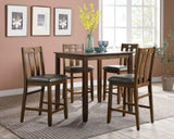 ZUN Natural Brown Finish Dinette 5pc Set Kitchen Breakfast Counter Height Dining Table wooden Top B01164099