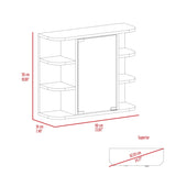 ZUN Roseburg 6-Shelf Medicine Cabinet with Mirorr Light Grey B06280465