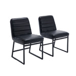 ZUN Upholstered Leather Dining Chairs Set of 2 With Metal Legs, Mid Century Modern Leisure Chairs for W1439125943