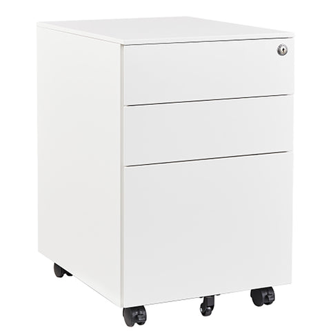 ZUN Metal 3 Drawer File Cabinet, Rolling File Cabinet with Lock Under Desk, Small Black Filing Cabinets 62156695