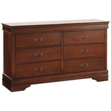 ZUN Traditional Design Brown Cherry Finish Dresser 1pc Louis Phillipe Style Classic Bedroom Furniture B011134284
