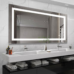 ZUN LED Bathroom Mirror 72x36 Inch with lights, anti-Fog & Dimming Led Bathroom Vanity Mirror W134070942