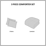 ZUN Striped Reversible Comforter Set B035129814